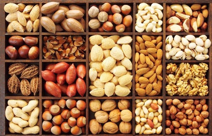 Nuts and dried fruit selection tray