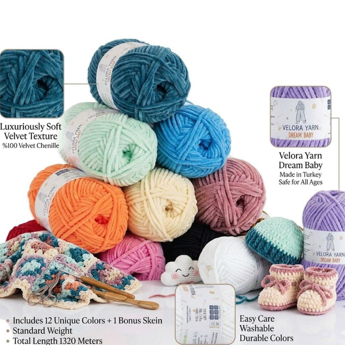 Colourful knitting yarn balls